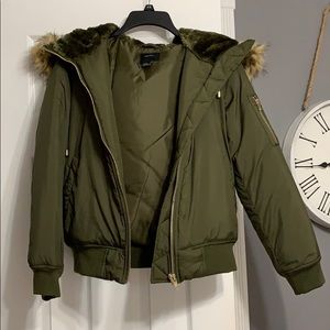 Army green puffer jacket